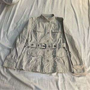 CONVERSE One Star Army Green Utility Jacket Sz. Med Beige Cream color